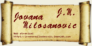 Jovana Milošanović vizit kartica